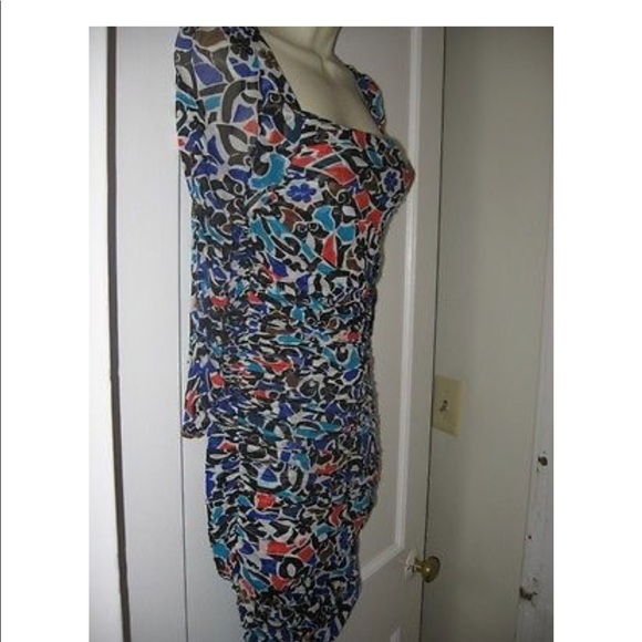DVF Diane Von Furstenberg Ruched Floral Dress - Picture 7 of 8